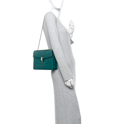 Bulgari Calfskin Serpenti Forever Shoulder Bag Emerald Green 2 of 10