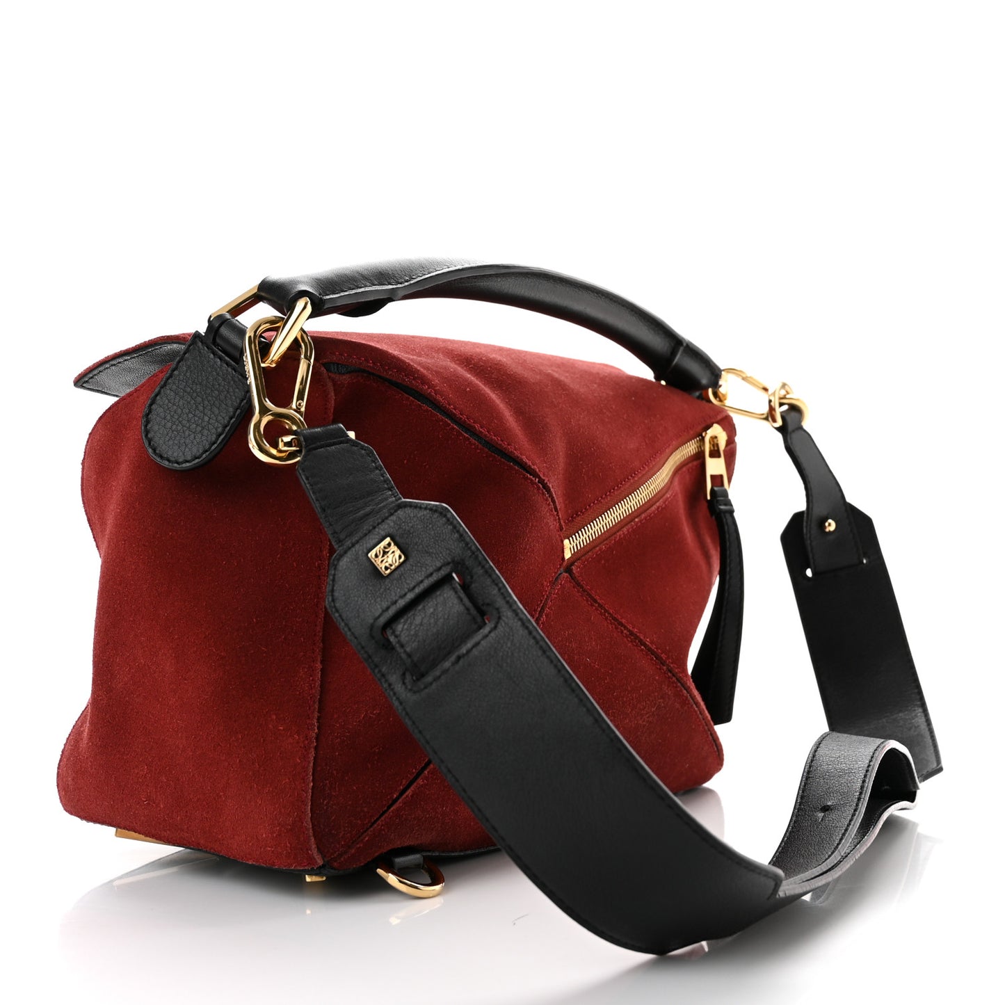 Suede Medium Puzzle Bag Red