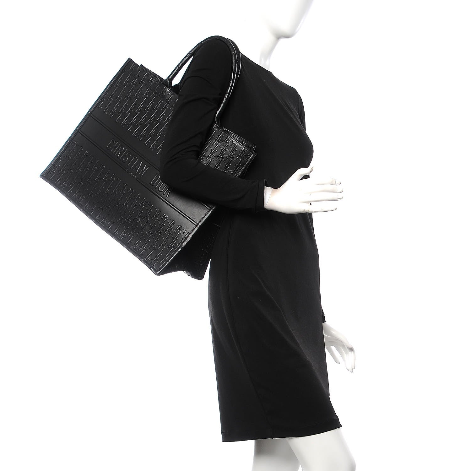 Christian Dior Oblique Calfskin Embossed Book Tote Black 2 of 8