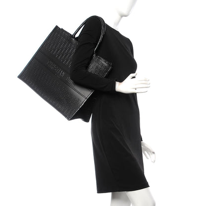 Christian Dior Oblique Calfskin Embossed Book Tote Black 2 of 8
