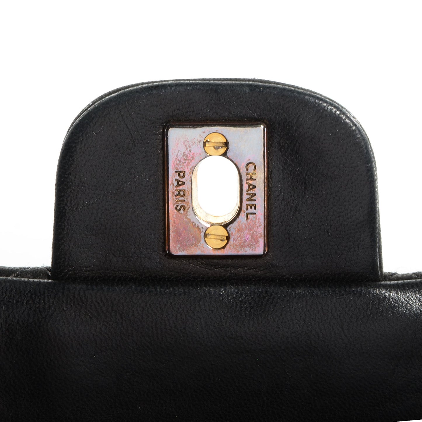 Lambskin Medium Double Flap Black