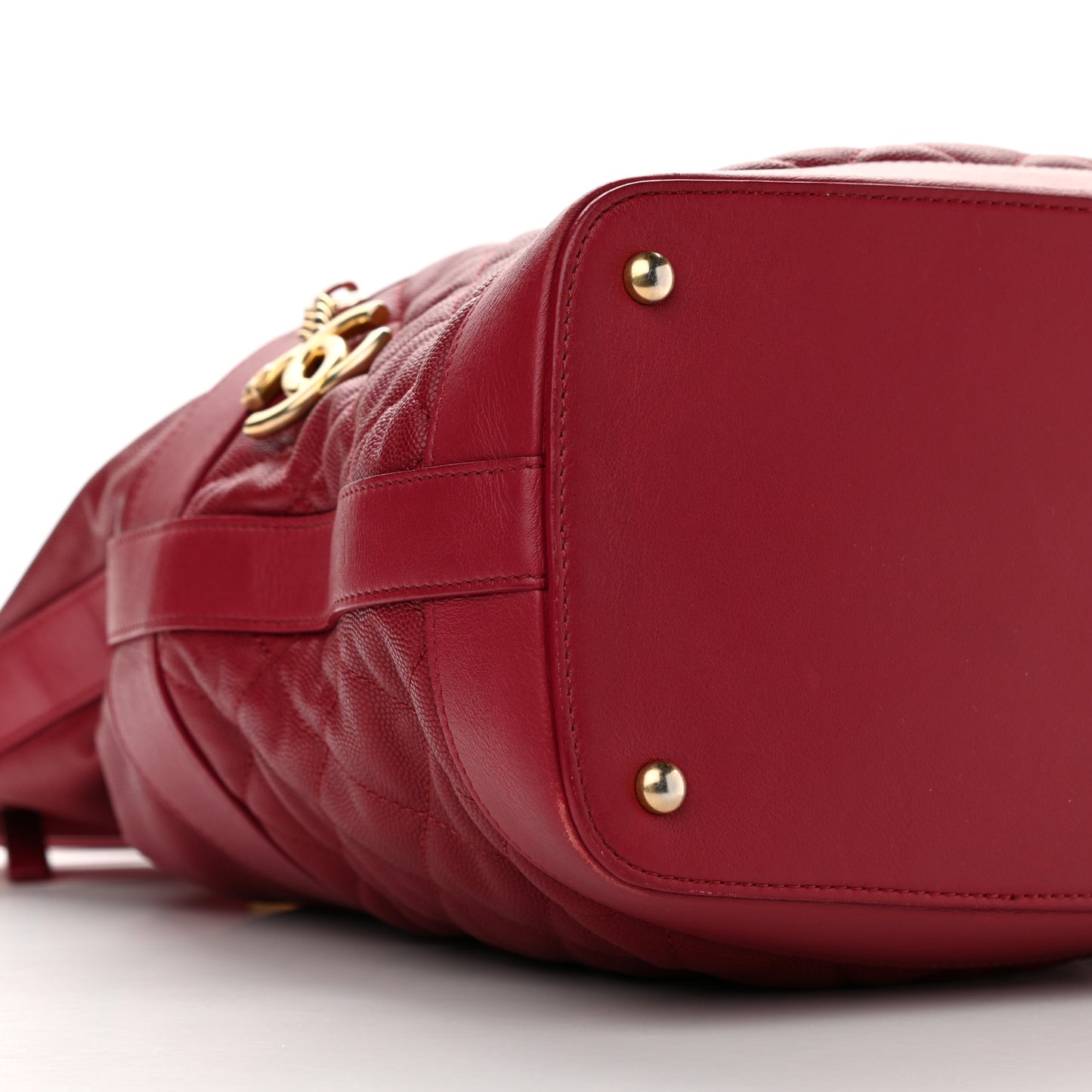 Caviar Lambskin Quilted Casual Style Hobo Red