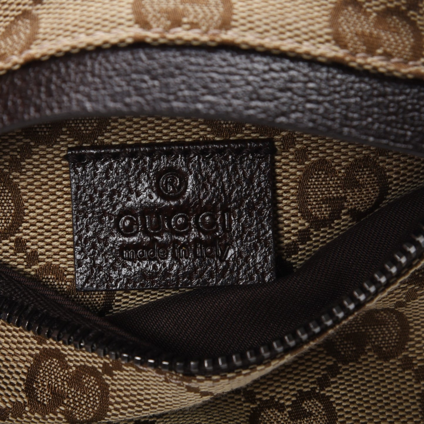 GG Monogram Double Pocket Belt Bag Dark Brown