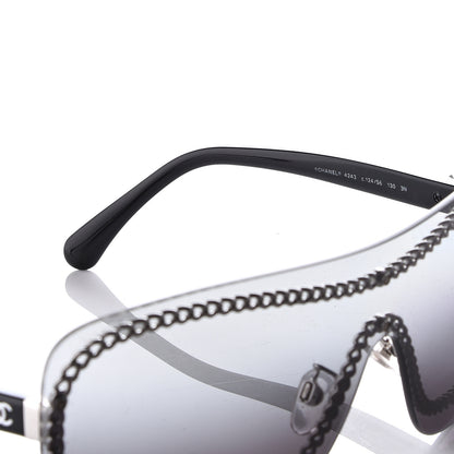 Chanel Rimless Shield Sunglasses 4243 Gradient Gray Black 6 of 8