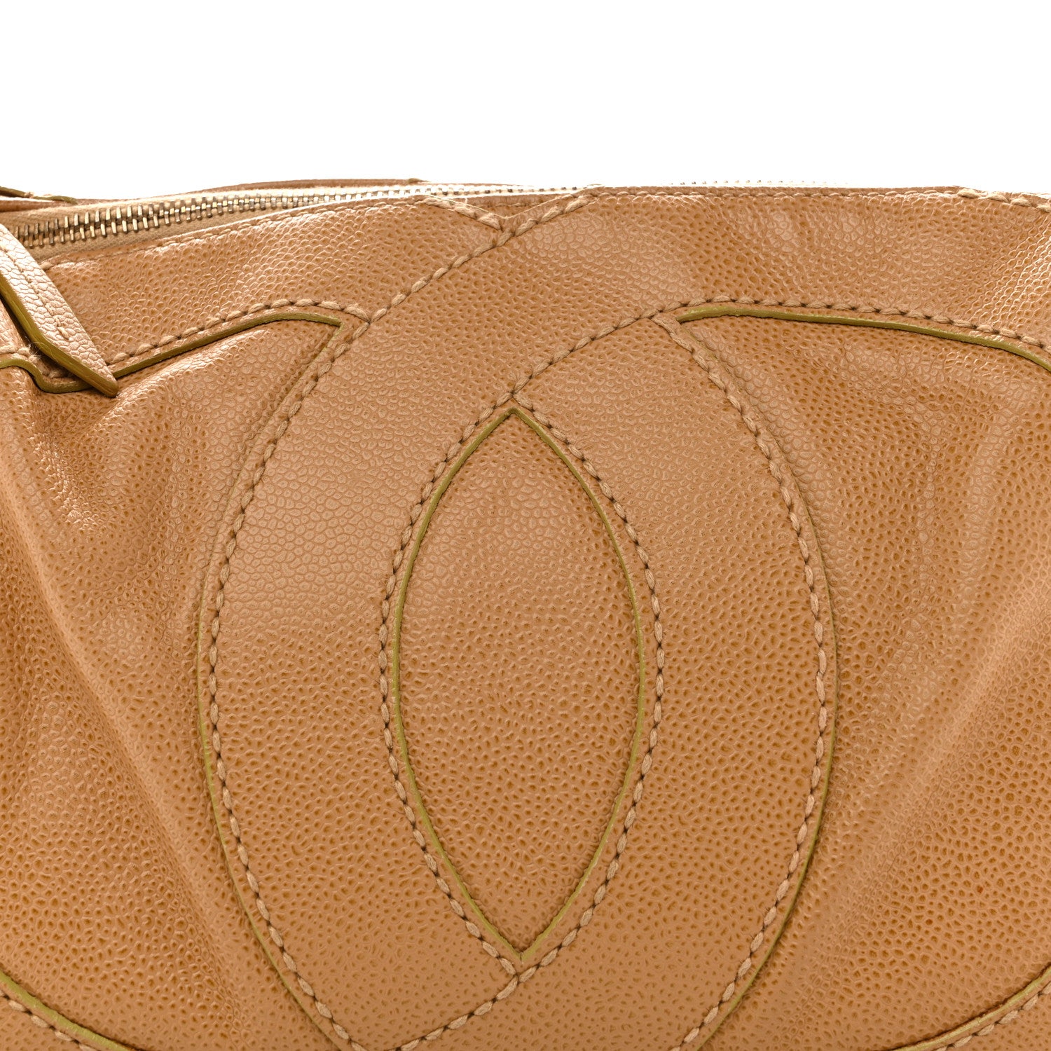 Chanel Caviar CC Stitched Shoulder Bag Beige 8 of 12