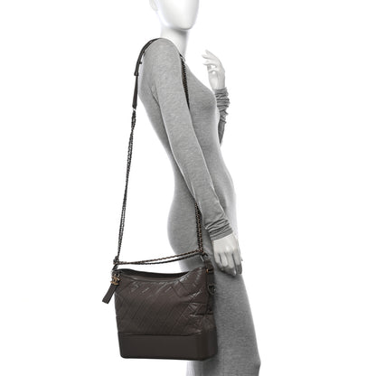 Chanel Aged Calfskin Quilted Large Gabrielle Hobo Grey 2 of 13
