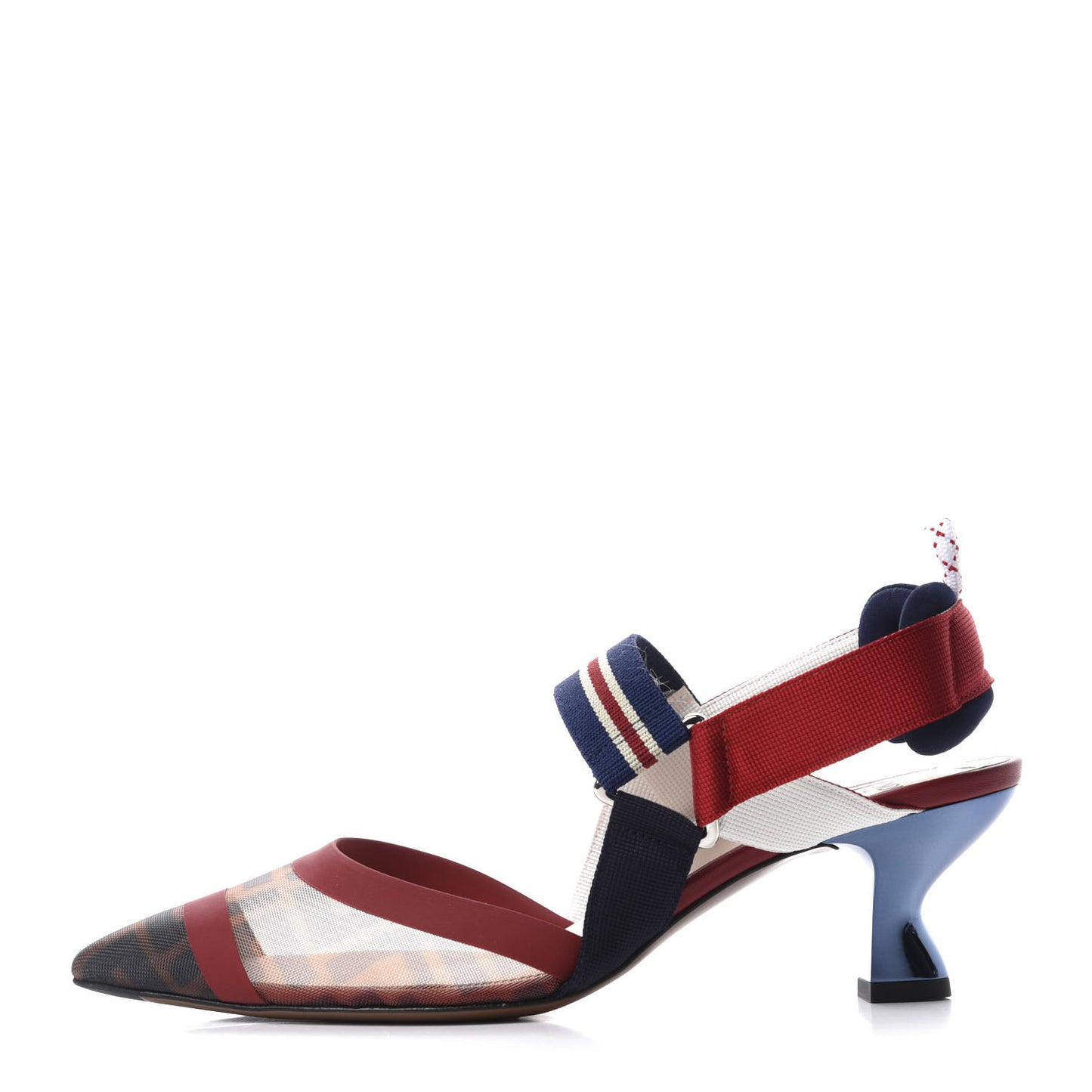 Technical Mesh FF Colibri 55mm Slingback Pumps 38 Tobacco Moro Zaffiro Ciliegia Rosso