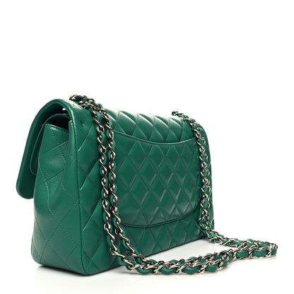 Chanel Lambskin Quilted Jumbo Double Flap Green 3 of 12