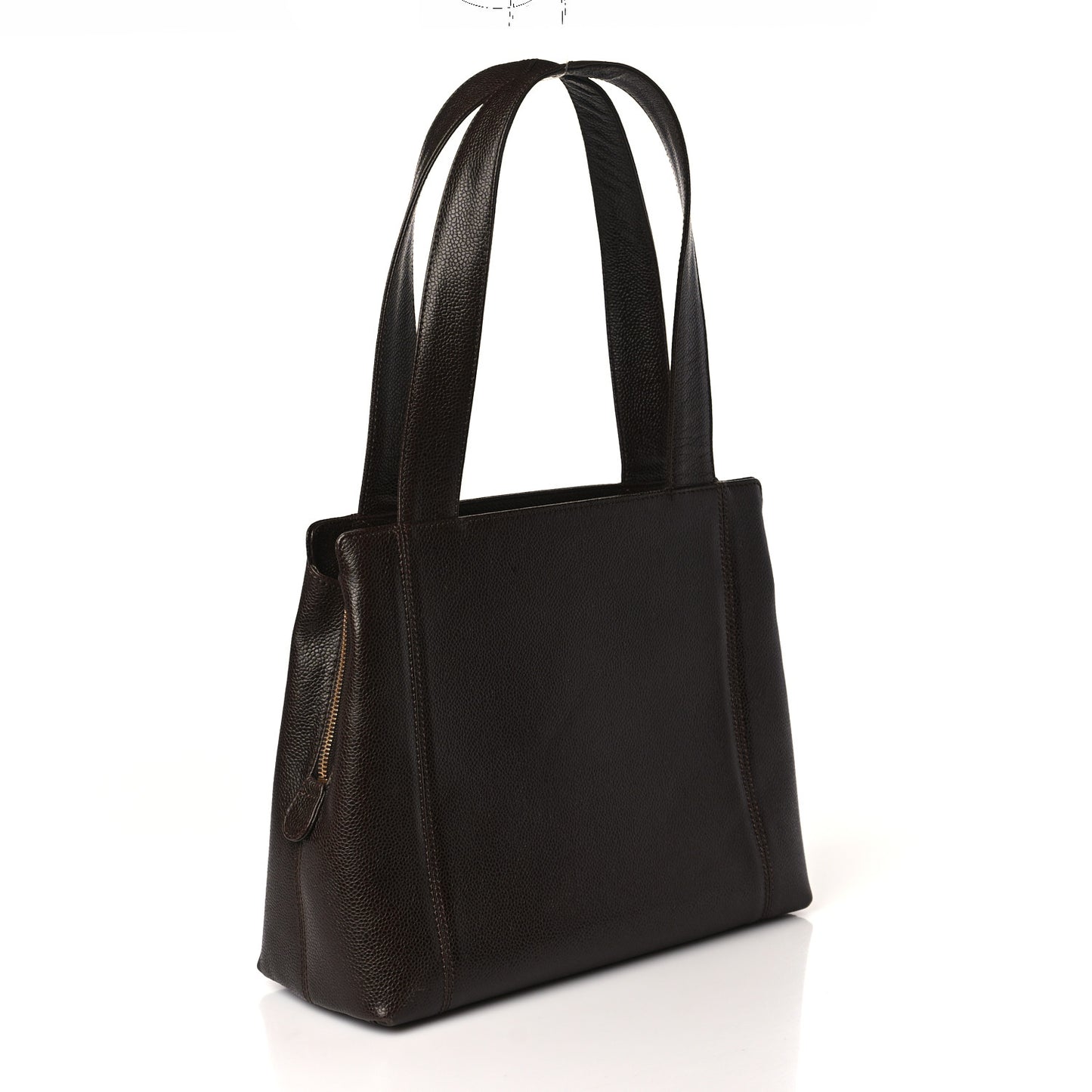 Caviar Logo Shopping Tote Dark Brown