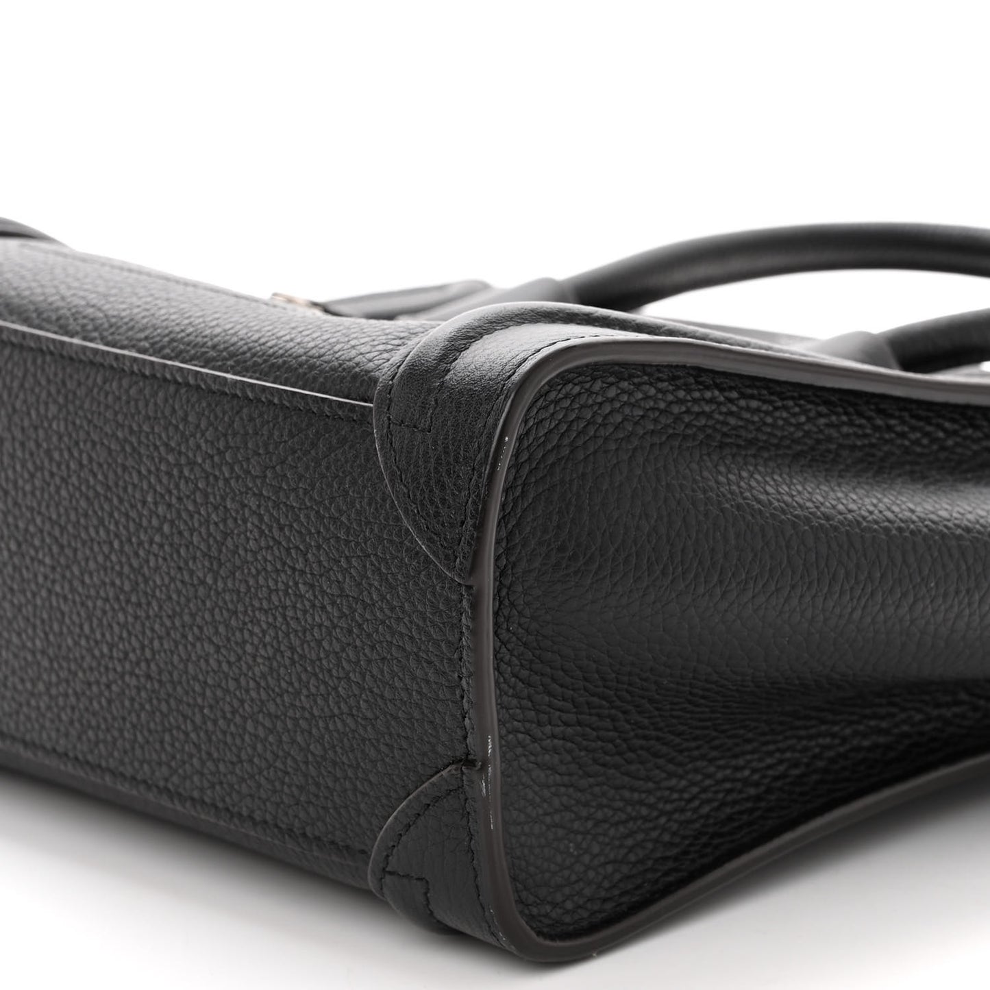 Drummed Calfskin Nano Luggage Black