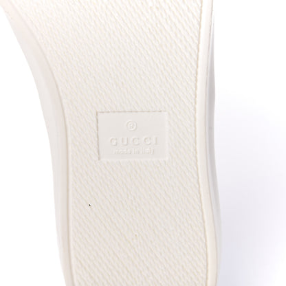 Gucci GG Supreme Monogram Blooms Womens Slip On Sneakers 37 Beige Blue Navy Red 6 of 10