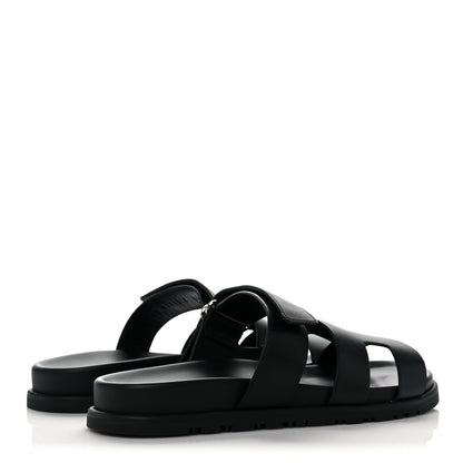 Hermes Calfskin Womens Chypre Sandals 38 Black 4 of 11