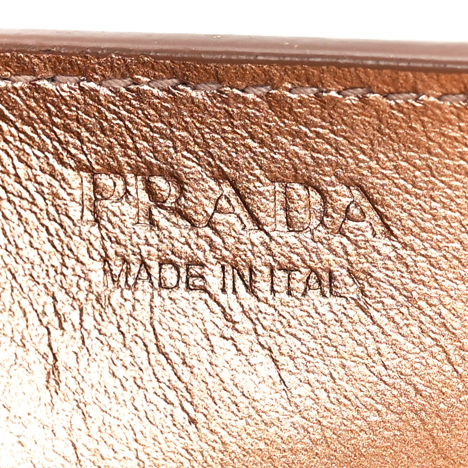Prada Metallic Vitello Move Oro Chain Wallet Cipria Mordore 6 of 10