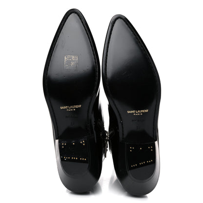 Saint Laurent Vernice Belle Button Ankle Boots 37 Black 6 of 11