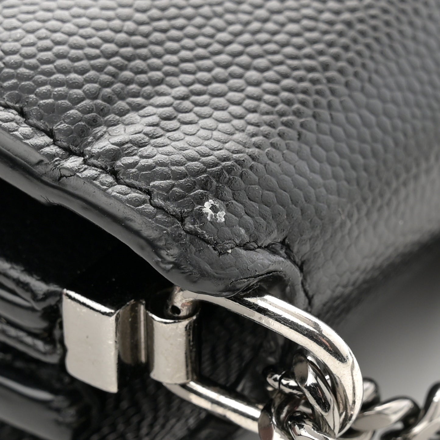 Grain De Poudre Monogram Cassandra Clasp Bag Black