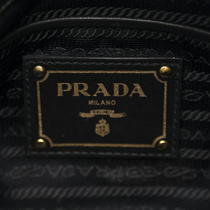 Prada Tessuto Nylon Soft Calfskin Shoulder Bag Black 6 of 13