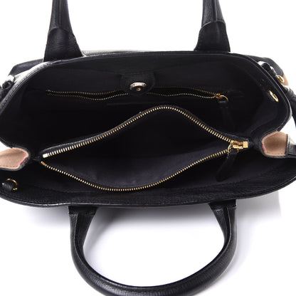 Burberry Grainy Calfskin House Check Medium Banner Tote Black 7 of 14
