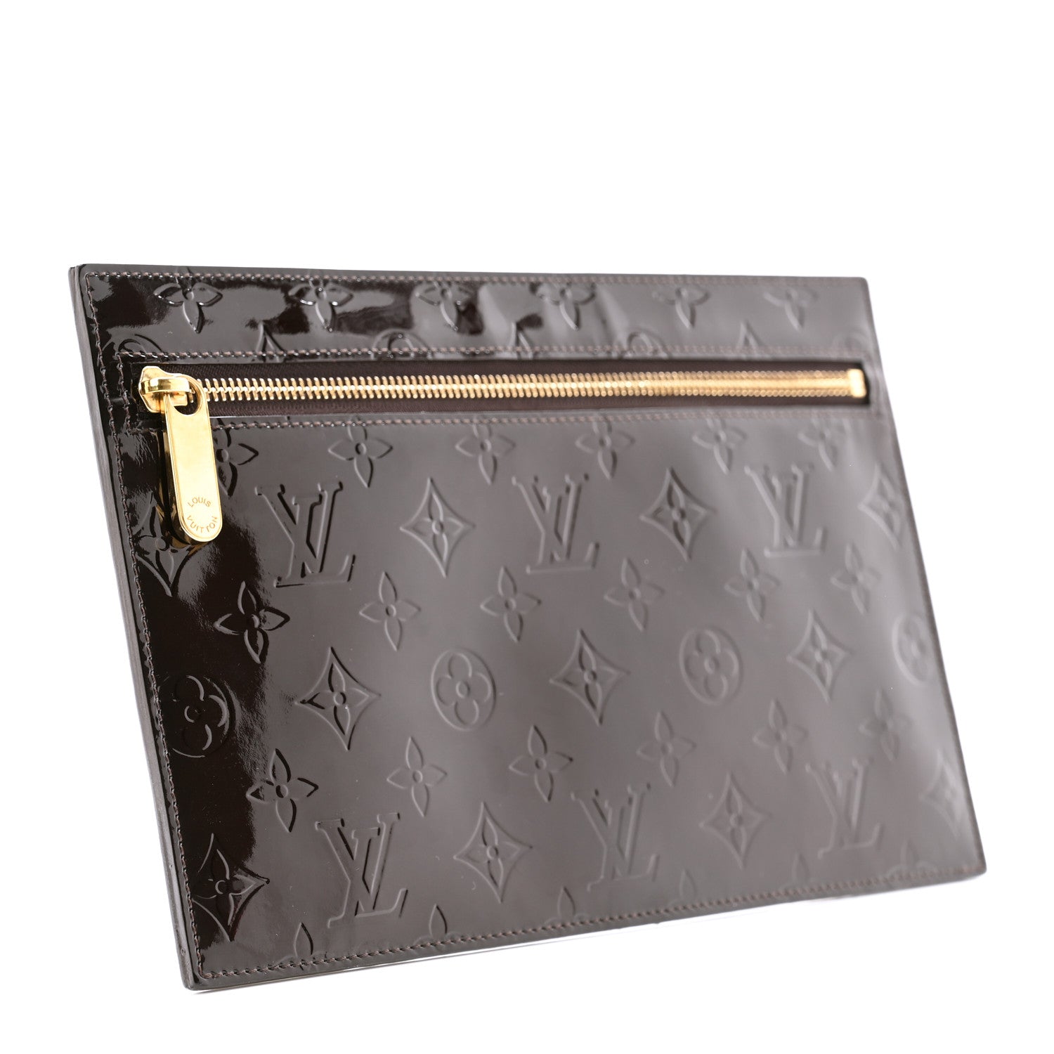Louis Vuitton Vernis Pershing Square Clutch GM Rouge Fauviste 3 of 9