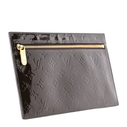 Louis Vuitton Vernis Pershing Square Clutch GM Rouge Fauviste 3 of 9