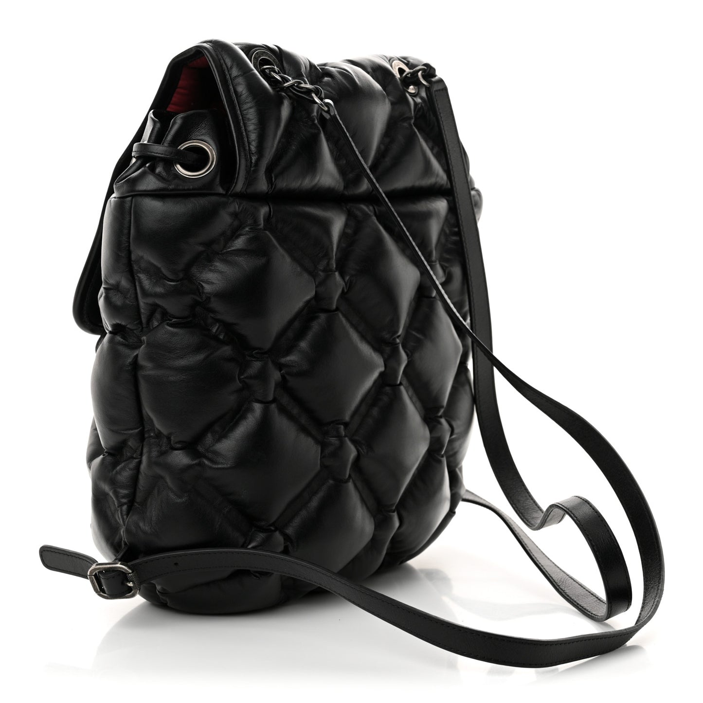 Calfskin Quilted Chesterfield Backpack Black