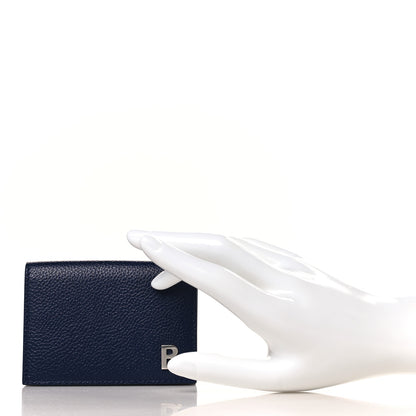 Balenciaga Grained Calfskin Men's Mini B Trifold Wallet Navy 2 of 7