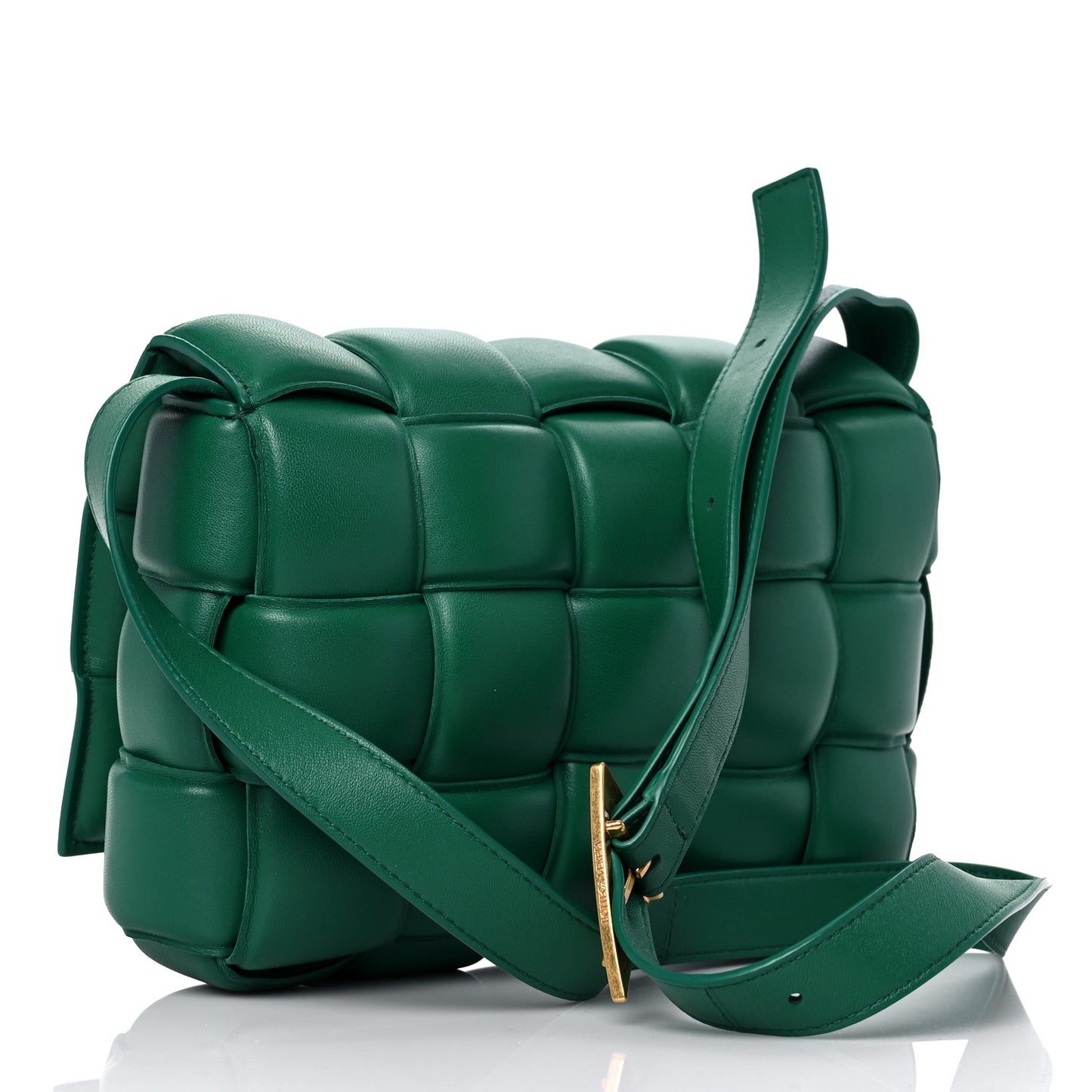 Nappa Maxi Intreccio Padded Cassette Crossbody Bag Racing Green