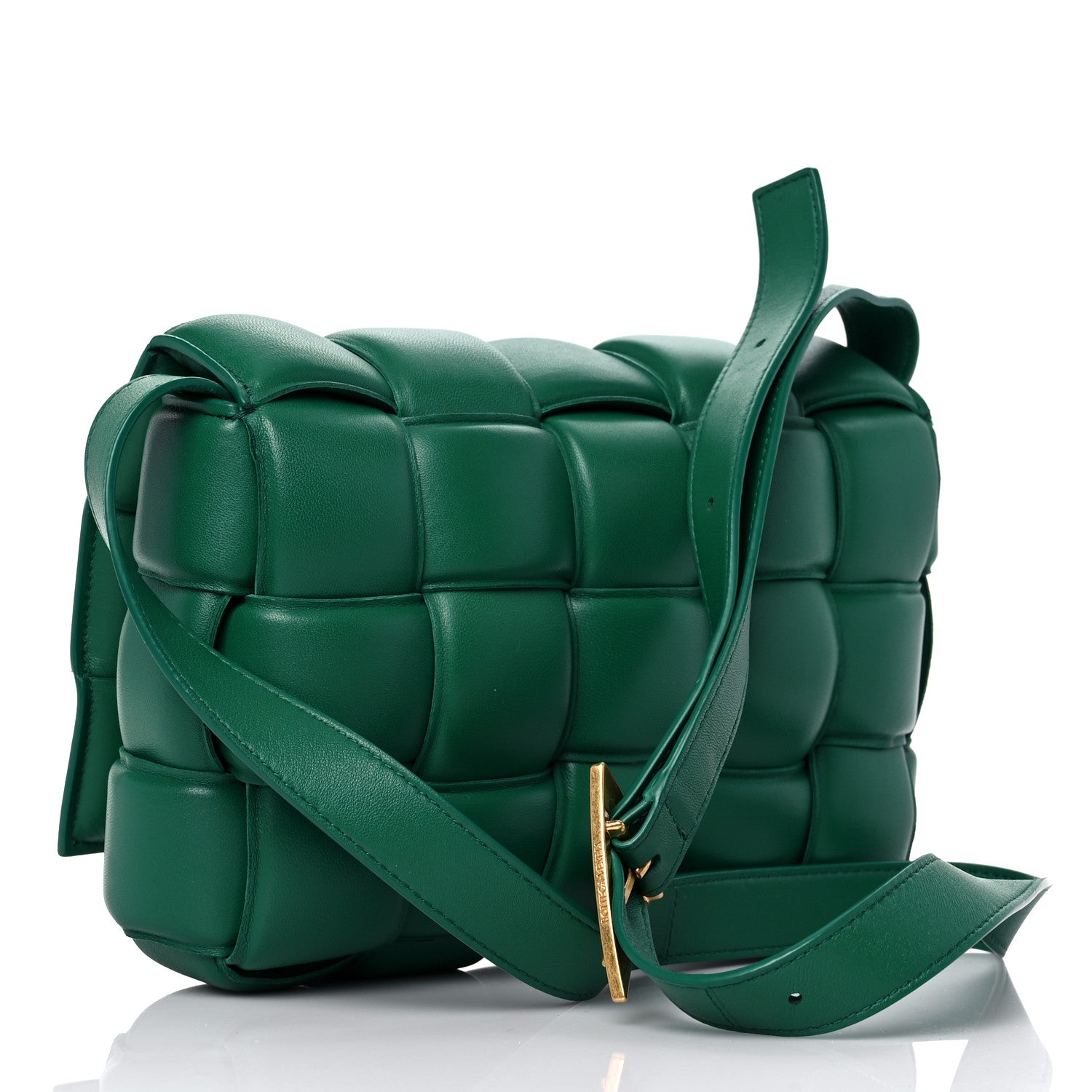 Bottega Veneta Nappa Maxi Intreccio Padded Cassette Crossbody Bag Racing Green 3 of 15