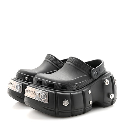 Balenciaga X CROCS Rubber Hardcroc Platform Sandals 39 Black 4 of 8
