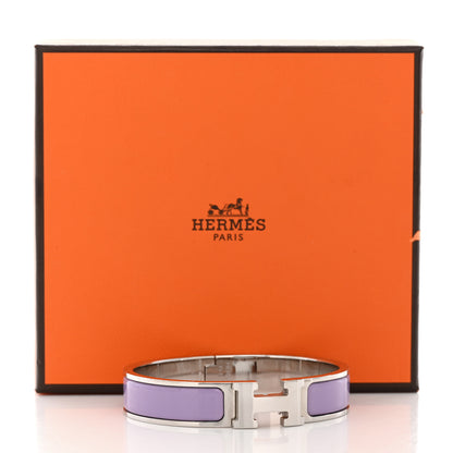 Hermes Enamel Narrow Clic Clac H Bracelet PM Lilas 5 of 5