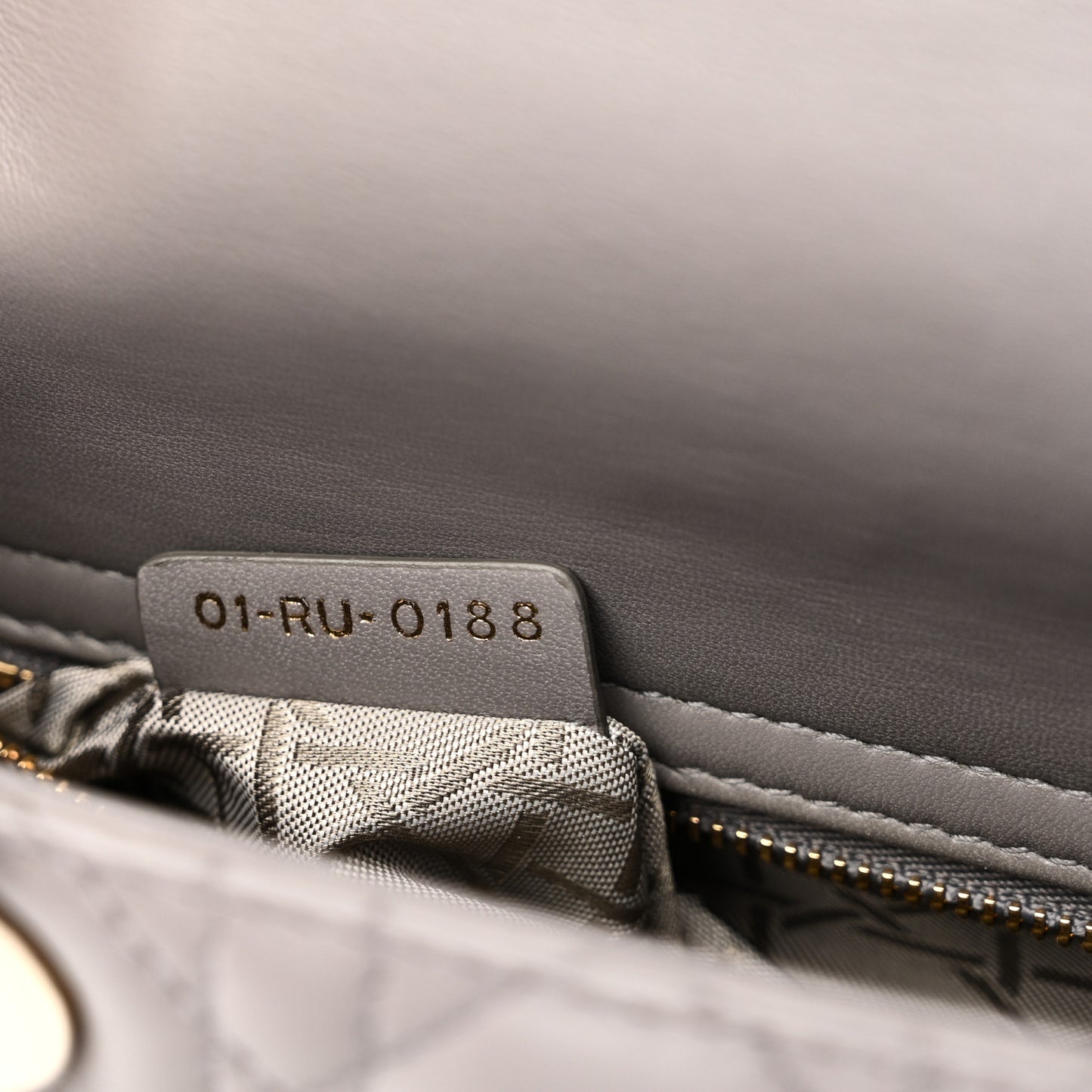 Lambskin Cannage Small Lucky Badges My Lady Dior Grey