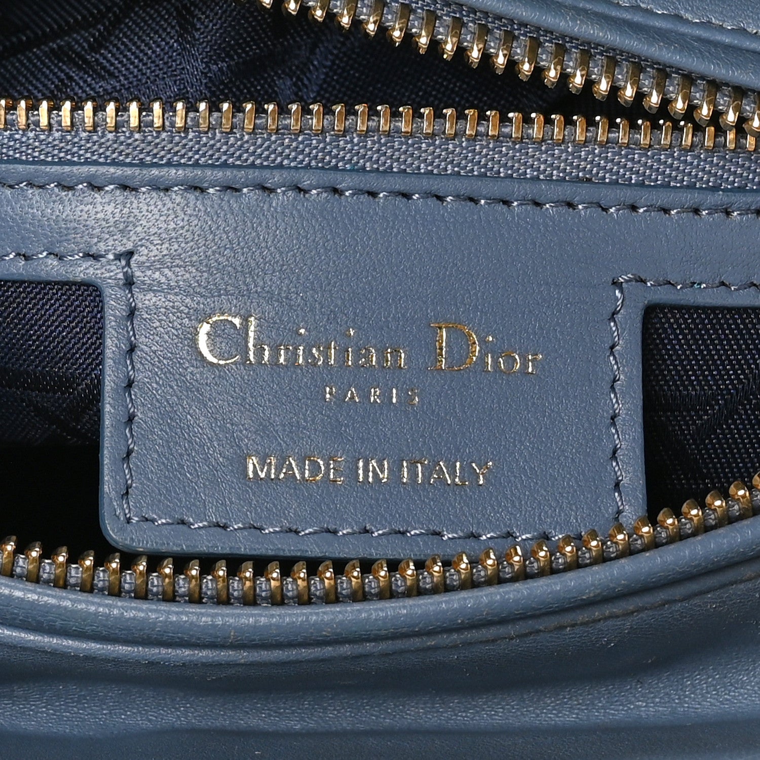 Christian Dior Lambskin Cannage Medium Lady Dior Denim Blue