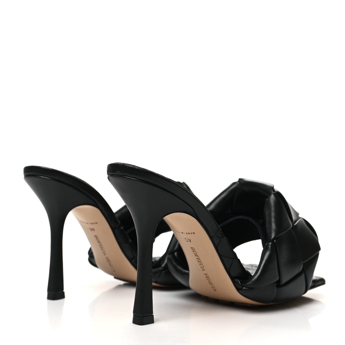 Nappa Maxi Intrecciato Lido Mule Sandals 40 Black