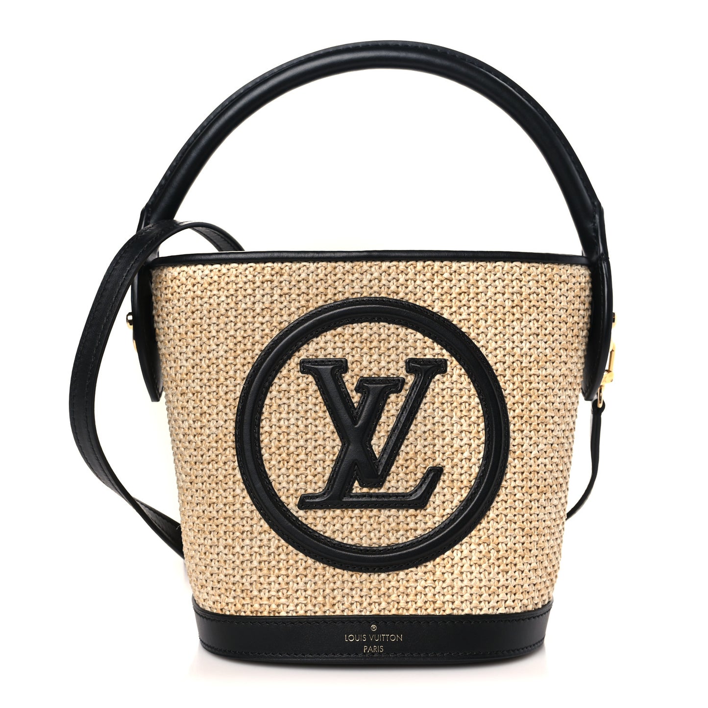 Raffia Petit Bucket Black
