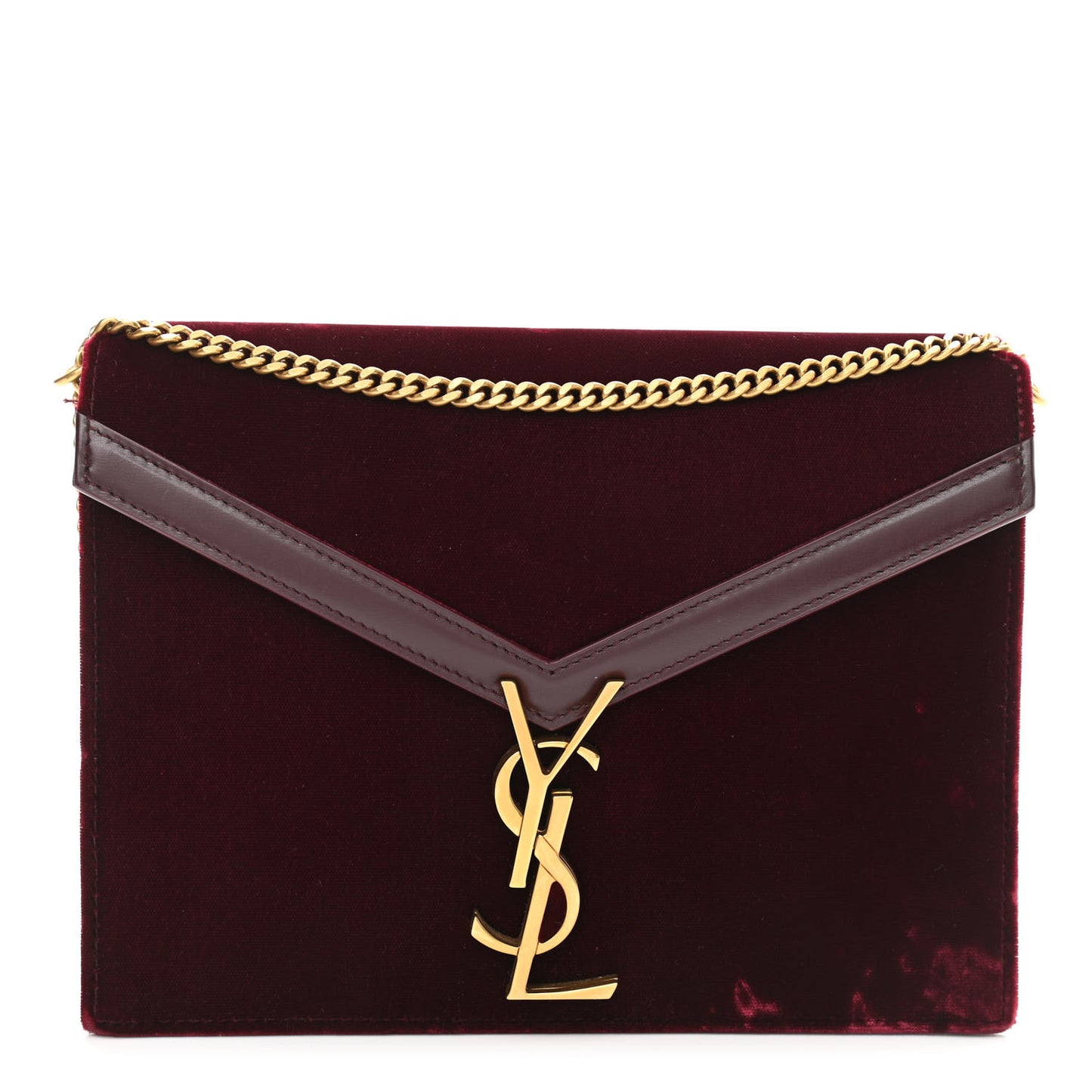 Velvet Monogram Cassandra Clasp Bag Burgundy