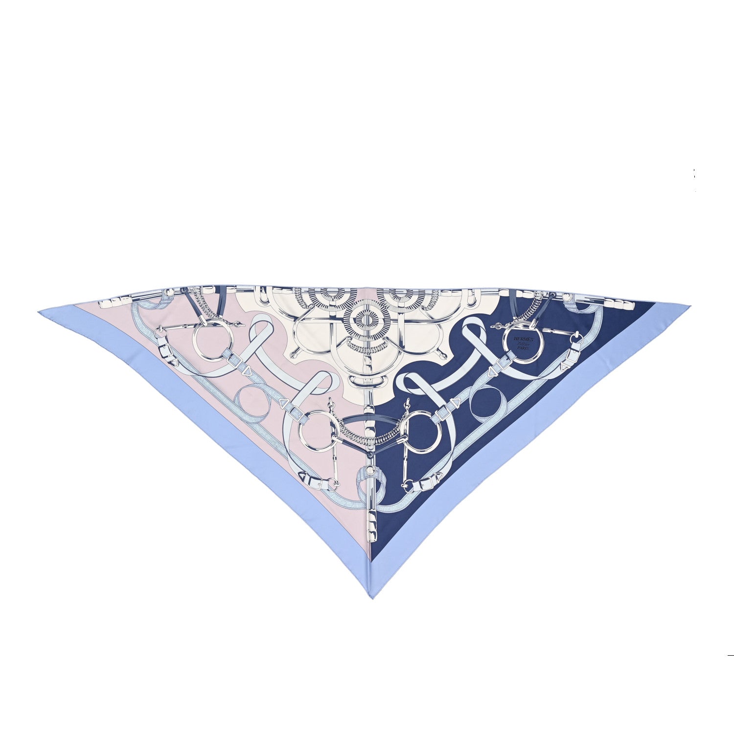 Hermes Silk Eperon D'Or Giant Pointe Triangle Scarf Bleu Ciel Parma 1 of 6