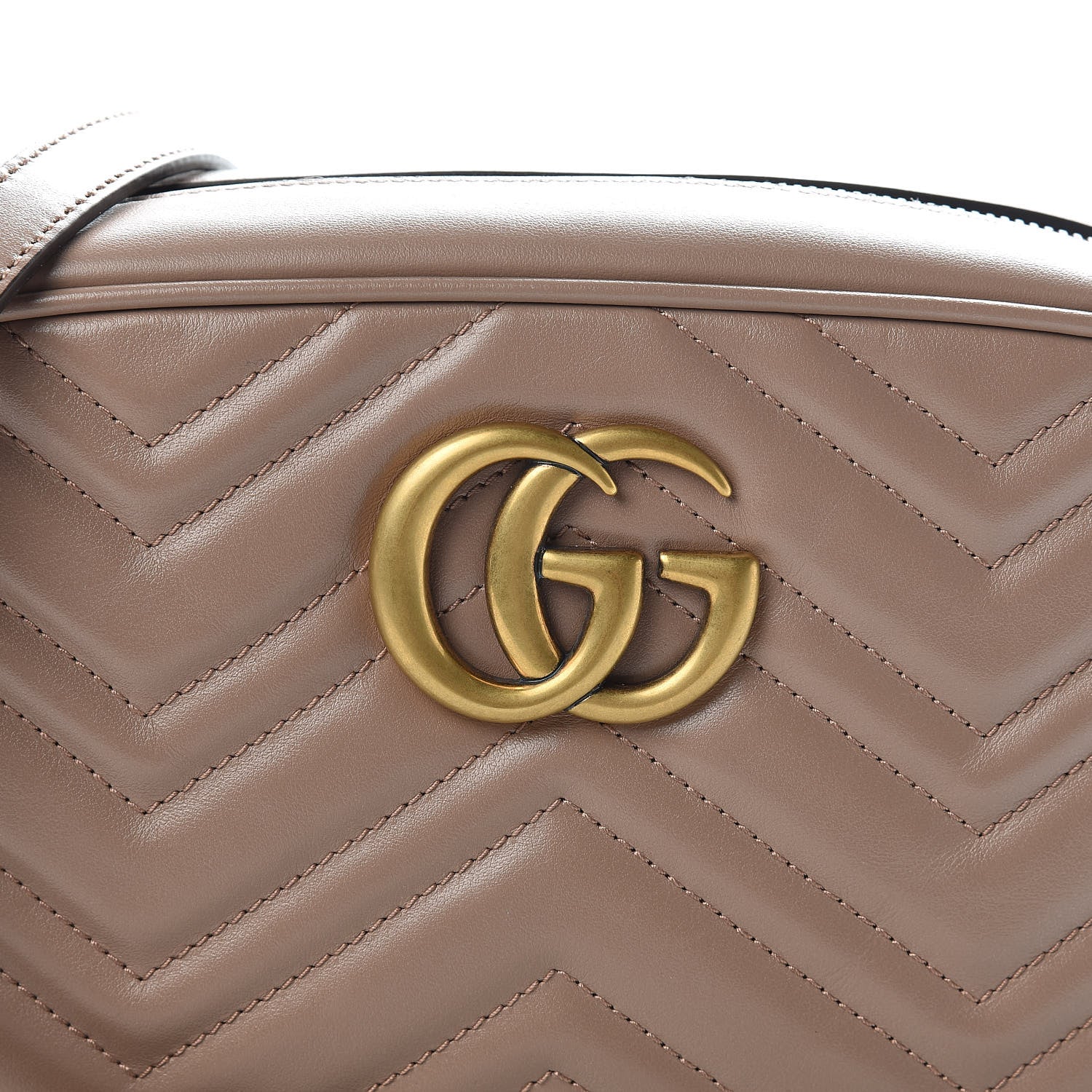Gucci Calfskin Matelasse Small GG Marmont Chain Shoulder Bag Porcelain Rose 10 of 11