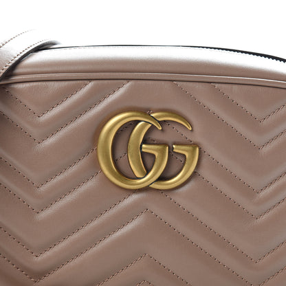 Gucci Calfskin Matelasse Small GG Marmont Chain Shoulder Bag Porcelain Rose 10 of 11