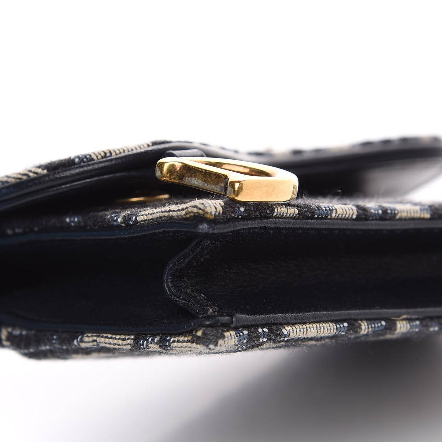 Oblique Saddle Card Holder Blue