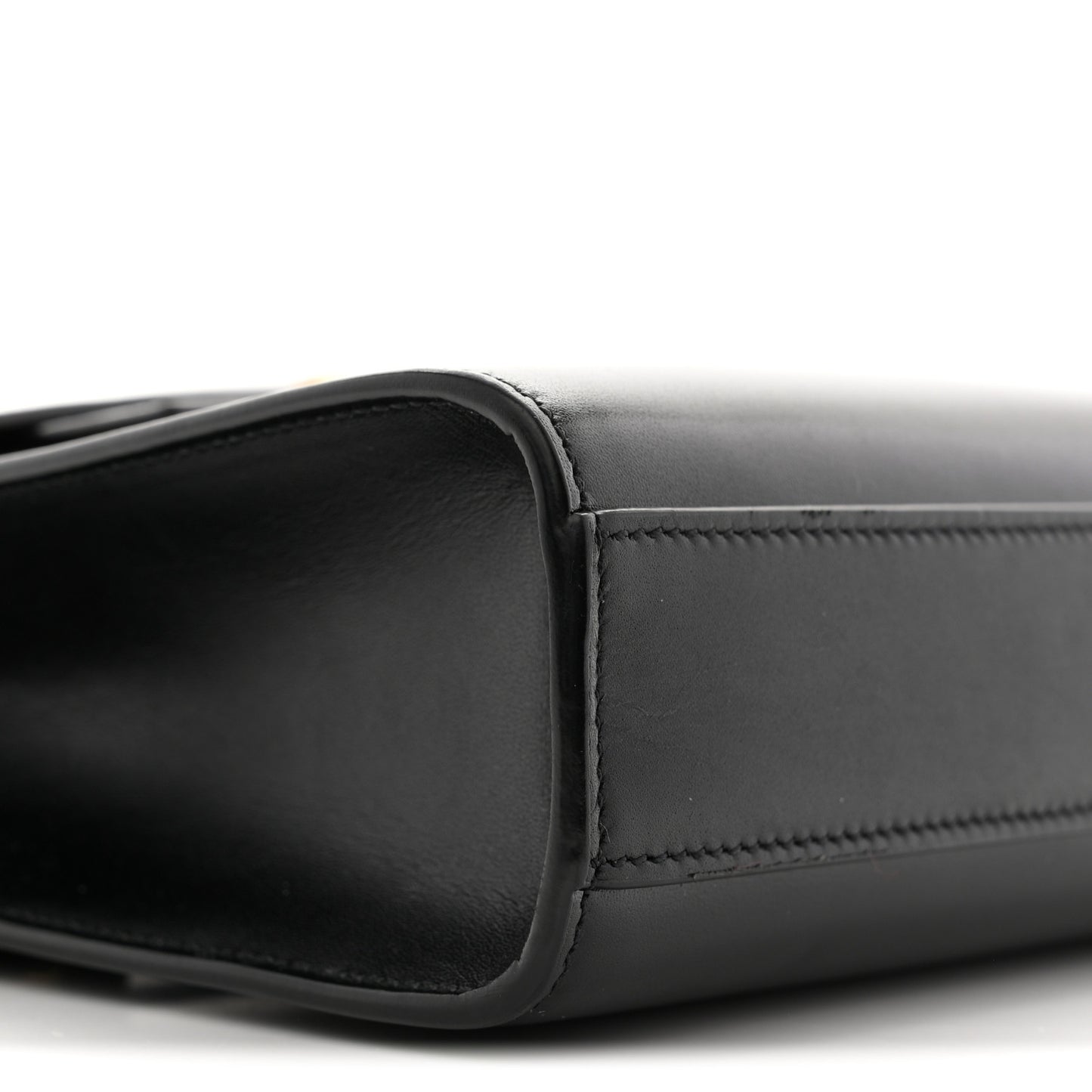 Smooth Calfskin Small Manhattan Shoulder Bag Black