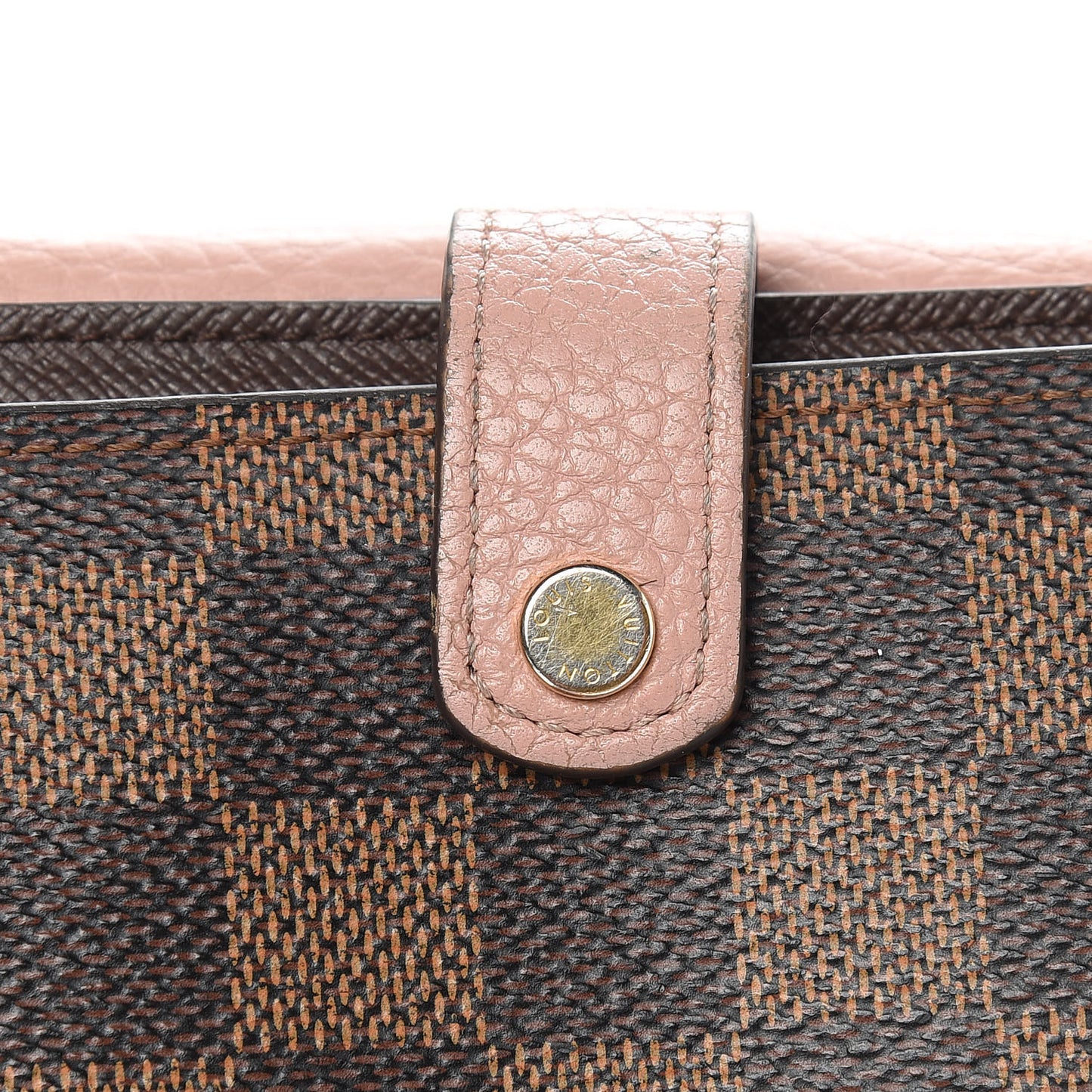 Damier Ebene Normandy Compact Wallet Rose Ballerine