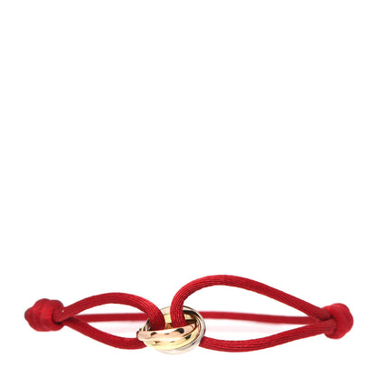 Cartier 18K Pink Yellow White Gold Trinity Cord Bracelet Red 1 of 6