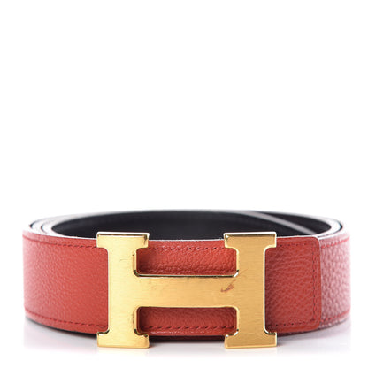 Hermes Box Togo 32mm H Belt 85 Vermillion Black 1 of 8