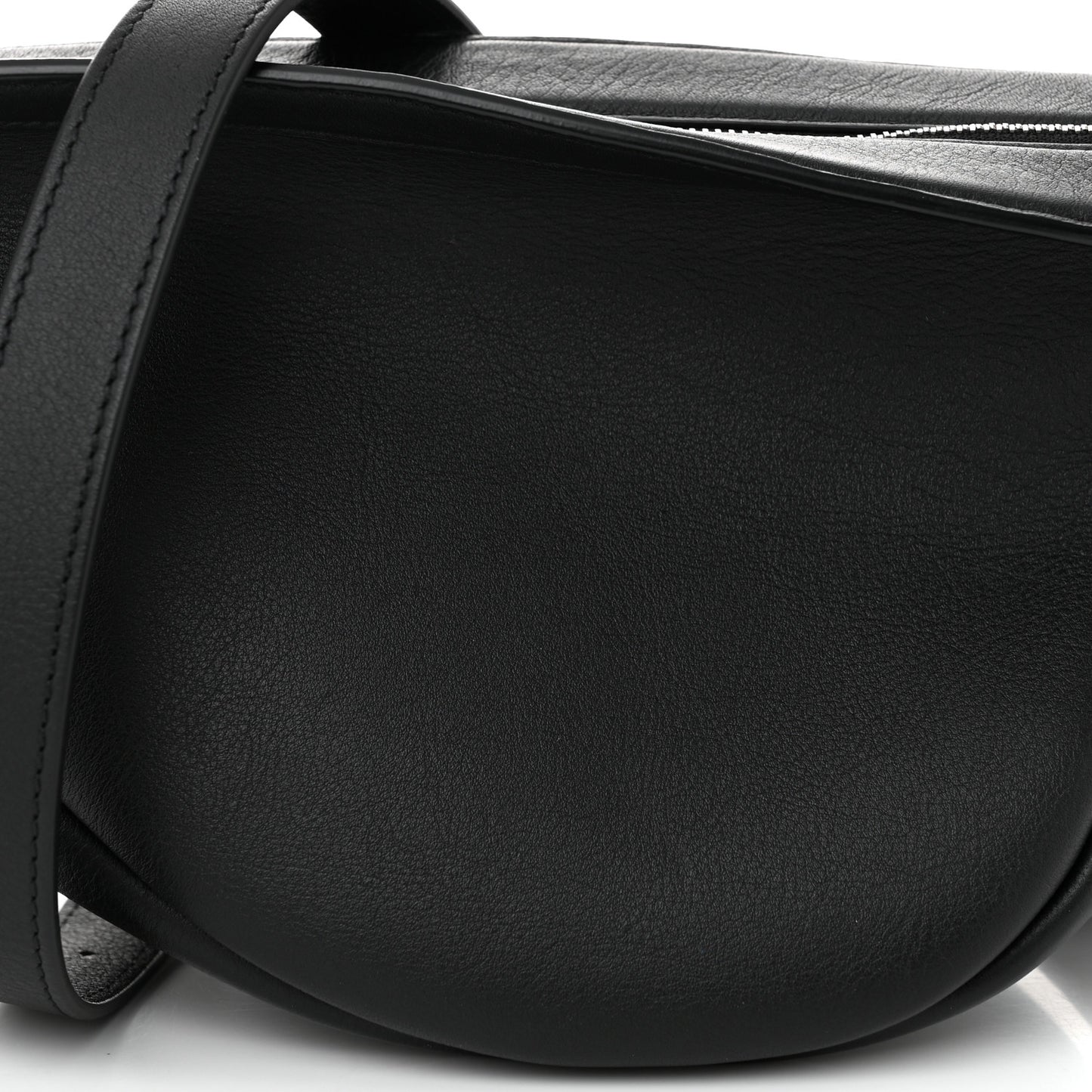 Grained Calfskin Small Slouchy Banana Bag Black