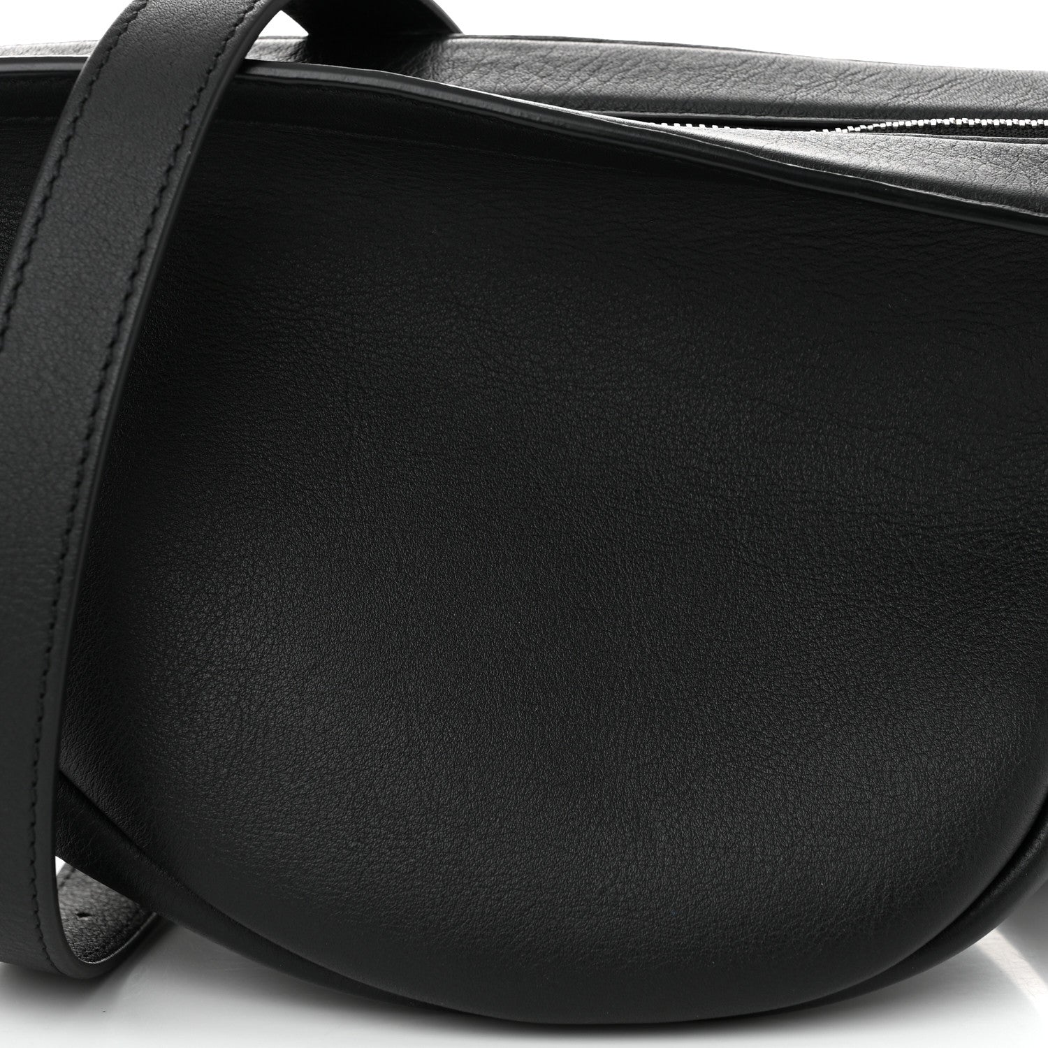The Row Grained Calfskin Small Slouchy Banana Bag Black 7 of 9