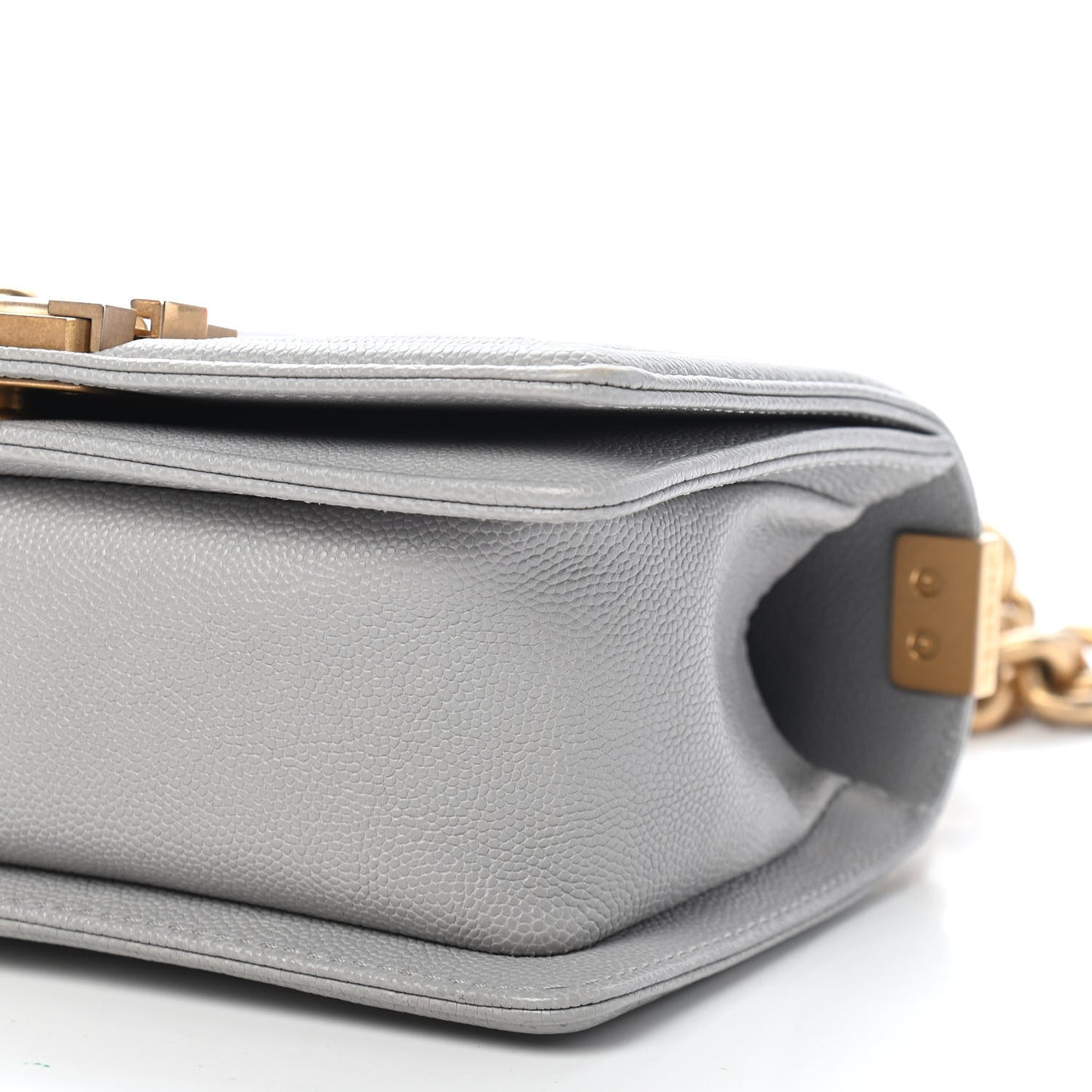 Caviar Quilted Small Boy Flap Grey