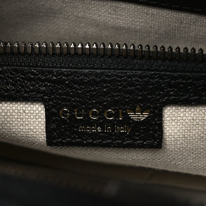 Gucci X ADIDAS Crystal Vintage Monogram Textured Dollar Calfskin Web Trefoil Logo Small Messenger Bag Hibiscus Red Off White Black 6 of 10