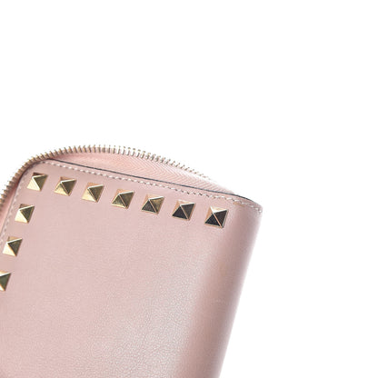 Valentino Garavani Calfskin Rockstud Zip Around Wallet Poudre 11 of 11