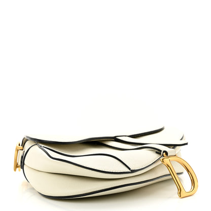 Christian Dior Grained Calfskin Saddle Bag White 4 of 10