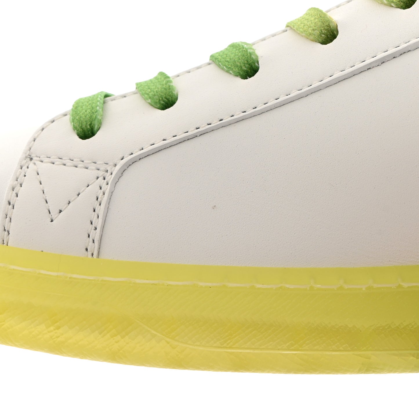 Calfskin Mens Luxembourg Samothrace Sneakers 8.5 White Yellow Green
