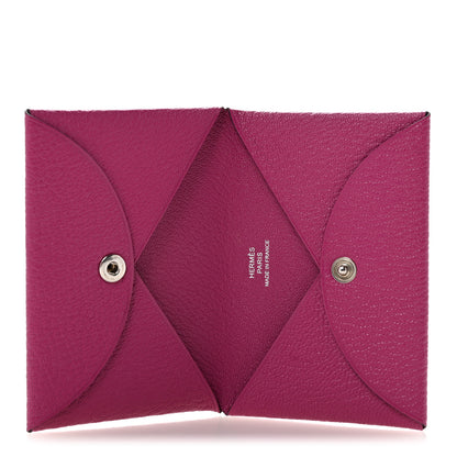 Hermes Chevre Mysore Calvi Card Case Rose Pourpre 5 of 7